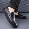 New Style Men's Casual Driving Soft Bottom Shoes Spring British Style Slip-On Lazy Person Comfortable Rubber Sole Leather Shoes