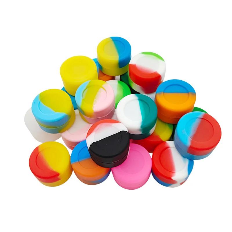 10 Stück 3 ml Antihaft-Silikonbehälter Antihaft-Öl-Wachs-Aufbewahrungsbox Silikonglas Reise Gesichtscreme Flüssig Salbenbehälter