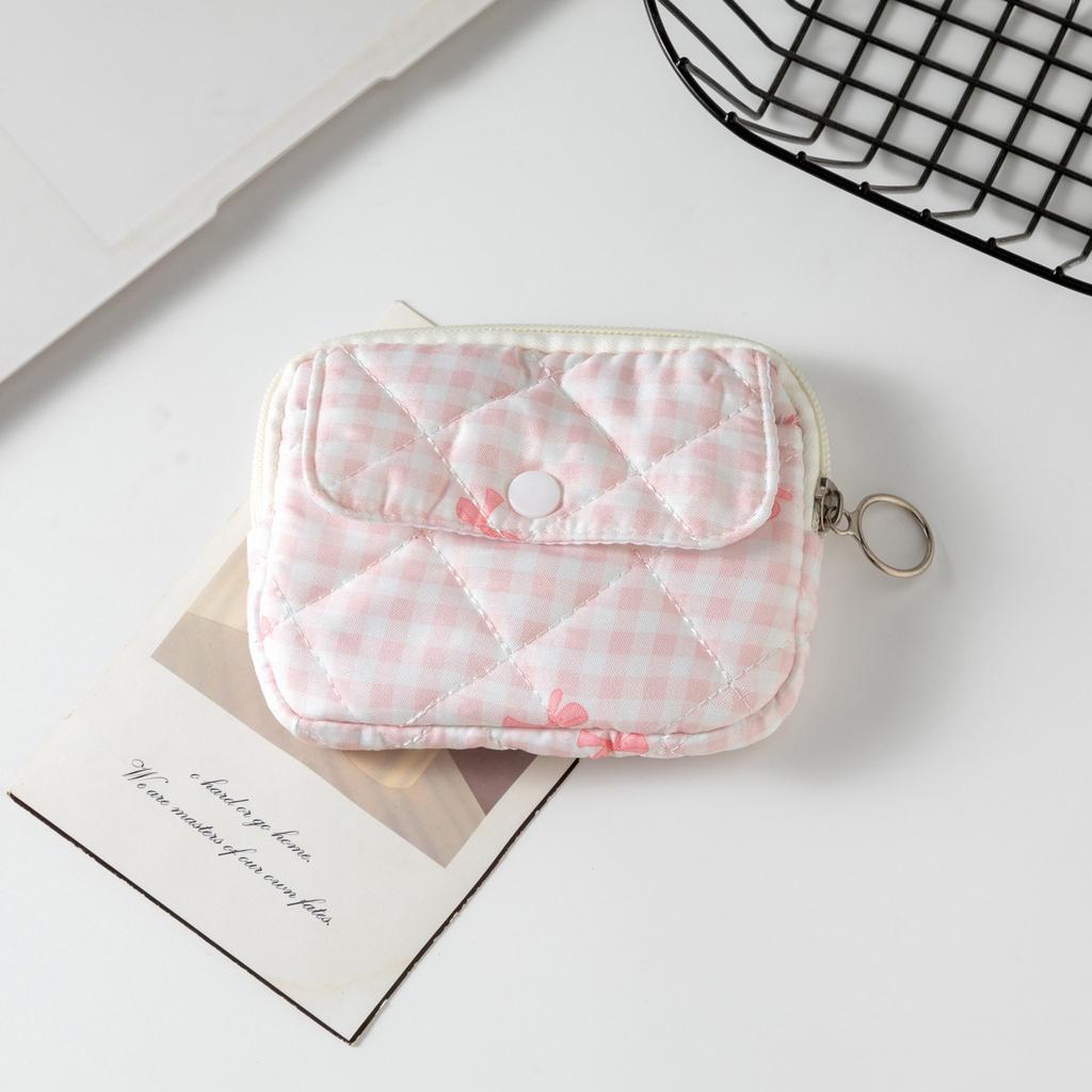 Mini Cute Square Cosmetic Bag Women Lipstick Sanitary Napkins Storage Pouch Small Makeup Zipper Bags