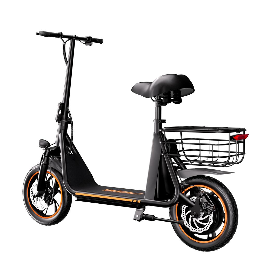 YAMALI X12 Electric Scooter with Seat and Basket, 36V 13AH Battery