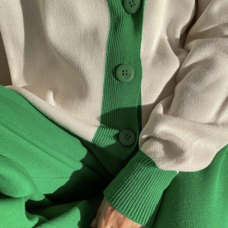 Hirsionsan Vår Høst Patchwork Strikkede Cardigans Kvinner Nye Single Breasted Vintage Korean Gensere Dame Trendy Yttertøy Klær