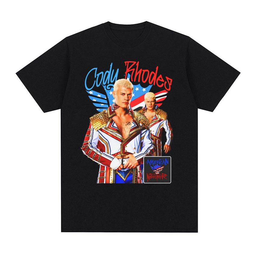 Funny Cody Rhodes The American Nightmare T Shirt Unisex Women Pure Cotton Wrestling Finished Story Vintage Tee Shirt Summer Clothes
