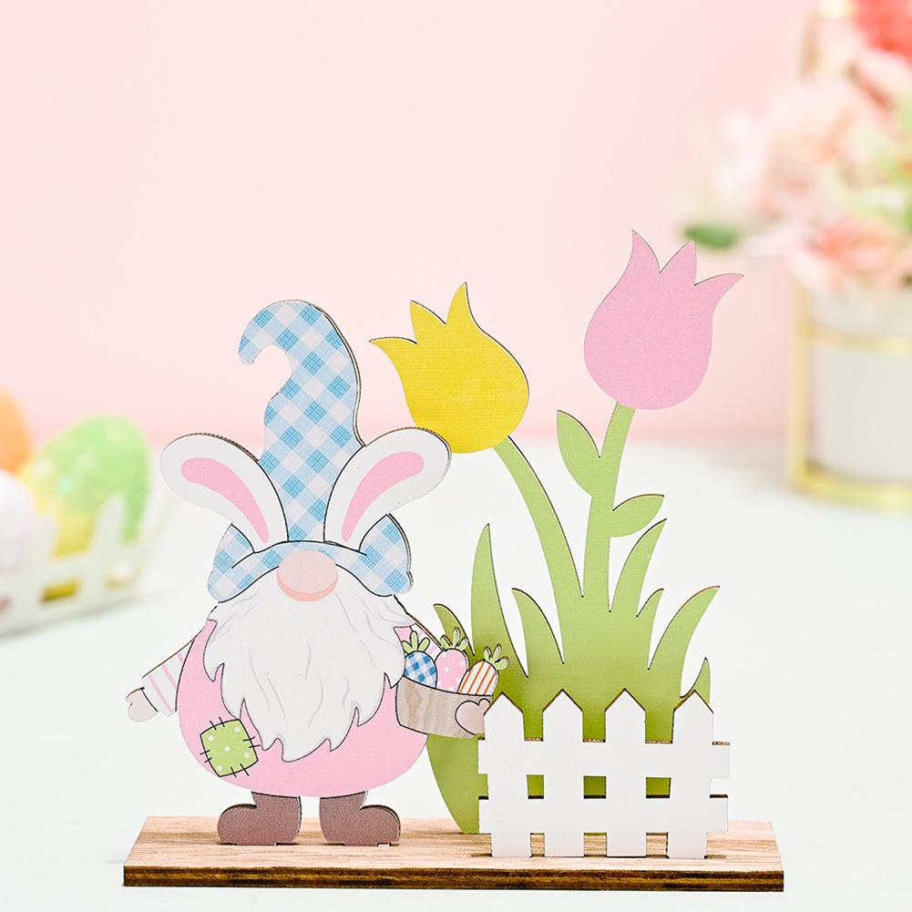 Colorful Wooden Easter  Ornaments Multiple Easter Elements Letter Plate Decorations For Home Office Party Workplace Exquisite Gifts