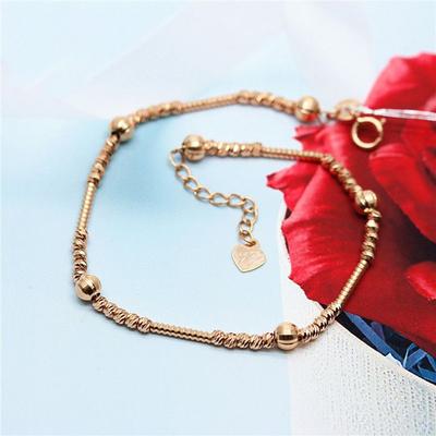Purple Gold Bracelet Rose Gold Plated Fashion Temperament Transfer Beads Jewelry Women'S Versatile Temperament Korean Version