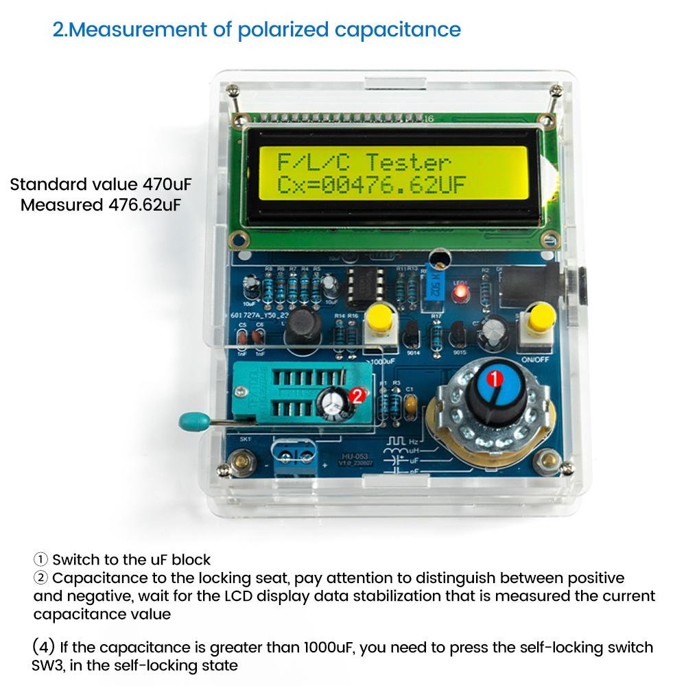 DC5V High Precision Digital Inductance and Capacitance Meter LCD Frequency Meter DIY Electronics Kit