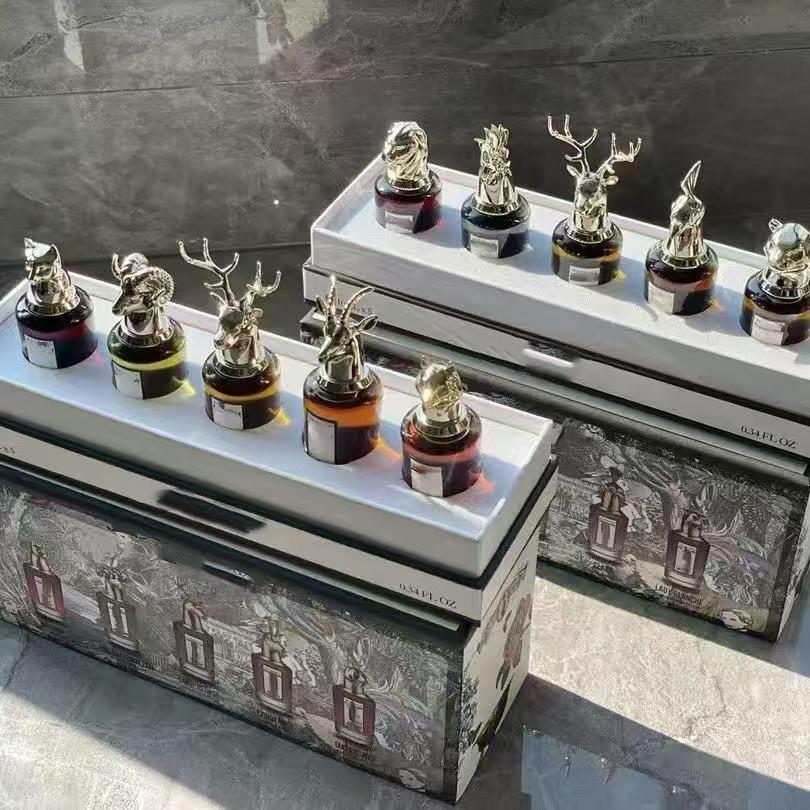 10ml Panhai Animal Head Perfume Sample: Fox, Elk, Hound, Peacock, Parrot Scents - Set of 10 Ready to Ship