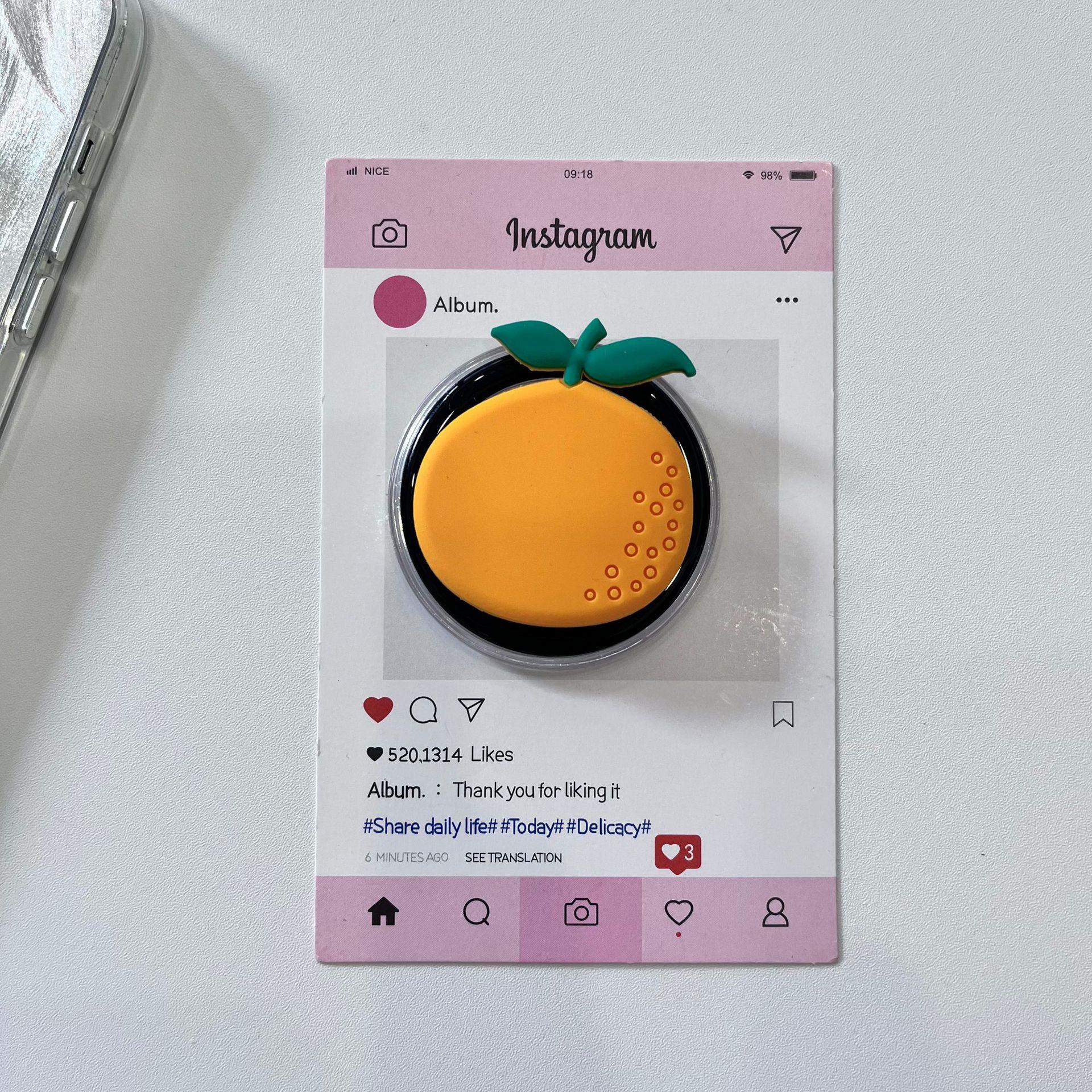 Cartoon Silicone Fruit Magnetic Phone Holder: Cute, Retractable, Foldable, Anti-Drop, Airbag Design for Couples Individual Packaging