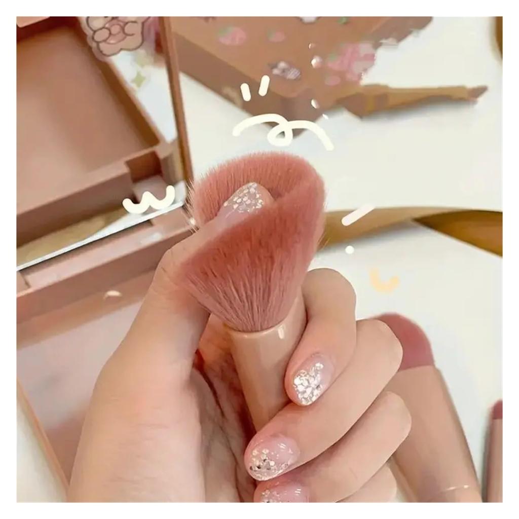 5pcs Travel Size Makeup Brushes Set Mini Makeup Brushes, Small Complete Function Cosmetic Brushes Kit With Case And Mirror