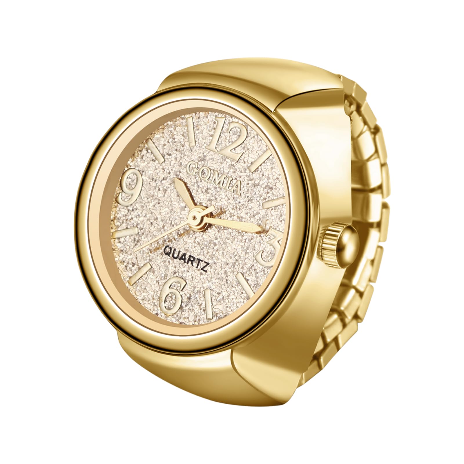 

Аронцент Годинник-кільце, Пальчиковий годинник, Золотий: Один розмір підходить більшості, Простий та стильний золотий, Повсякденний, Діловий, Модний аксесуар - Ідеальний подарунок для