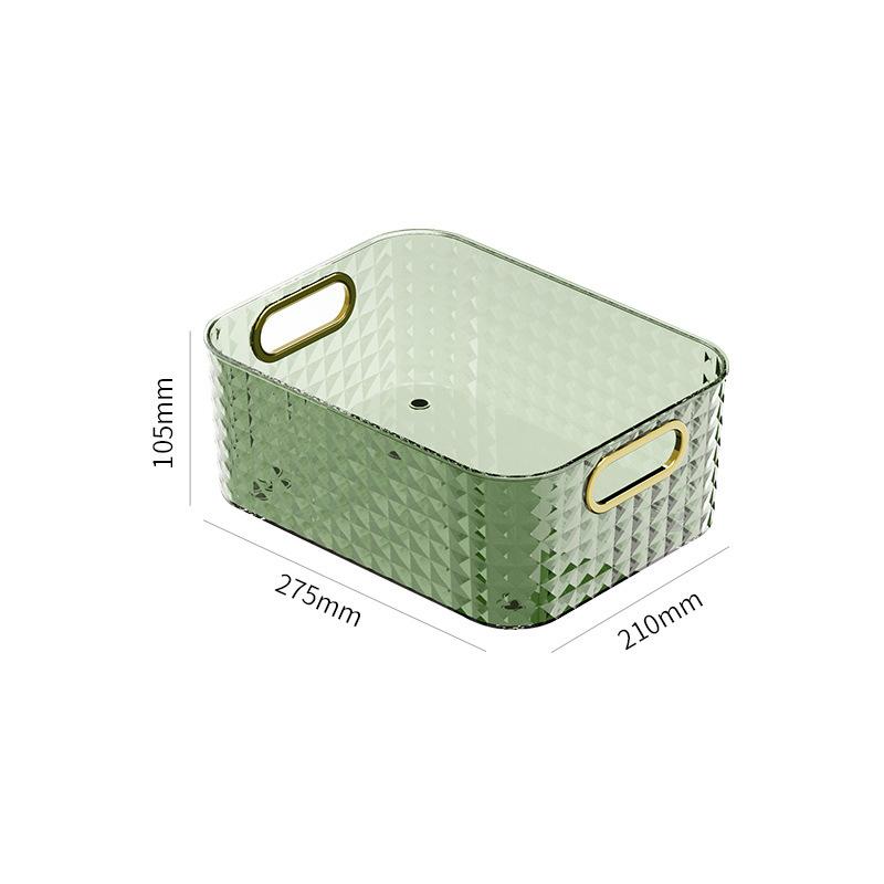 Cutie de depozitare transparentă de lux Accesorii pentru baie Poabil cu mâner Bucătărie Organizatoare de machiaj de birou Coș Cutie organizatoare de bijuterii