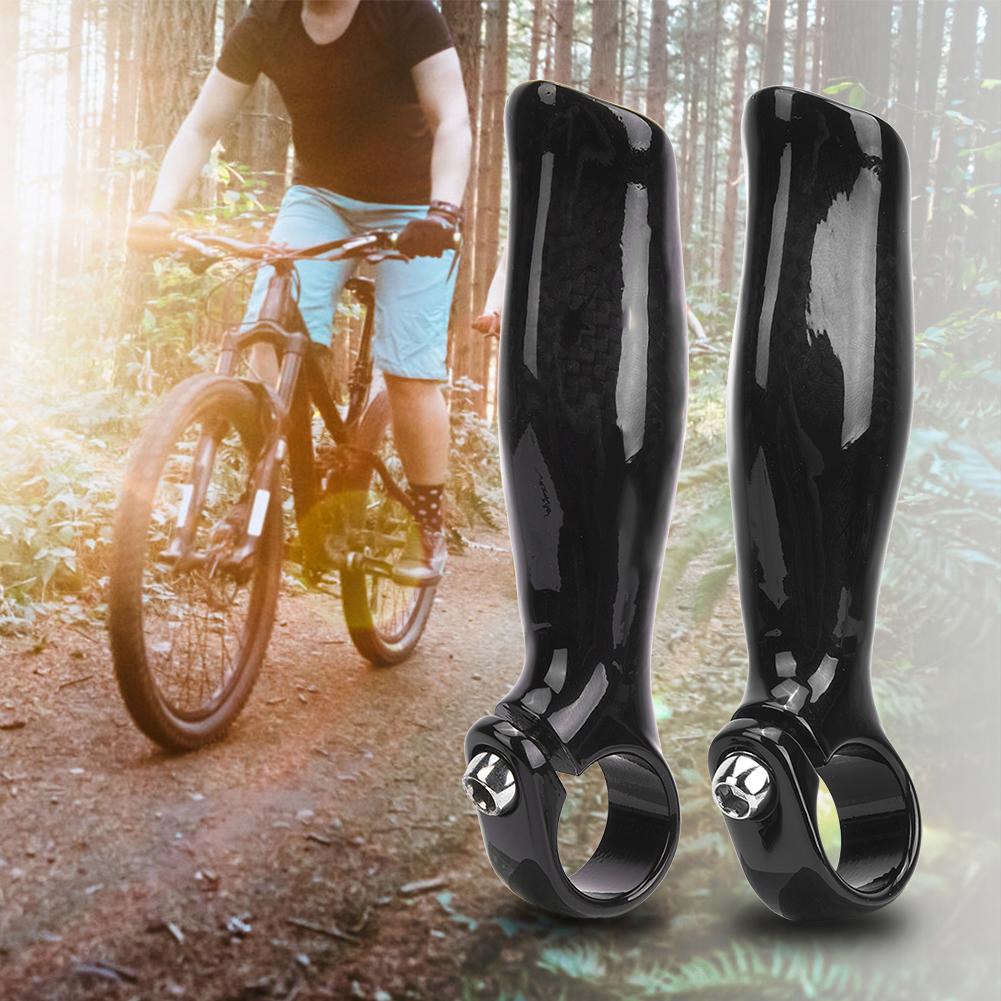 1 Pair Carbon Fiber Bicycle Handlebar Grip Bike Bar End Handlebar Ends for Road Mountain BikesBright