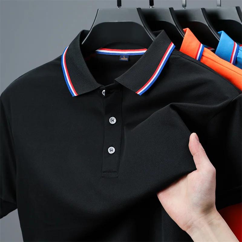 Men's Casual Solid Color Short Sleeve Polo Shirt 2026 Summer Fashionable Comfortable Versatile Top for Men