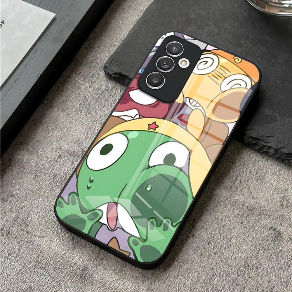 Keroro Frog Cool Gunsou Phone Case For S24 Ultra Samsung S23 S22 S20 Fe S21 Plus Galaxy A54 A34 A24 A53 A16 Glass Cover