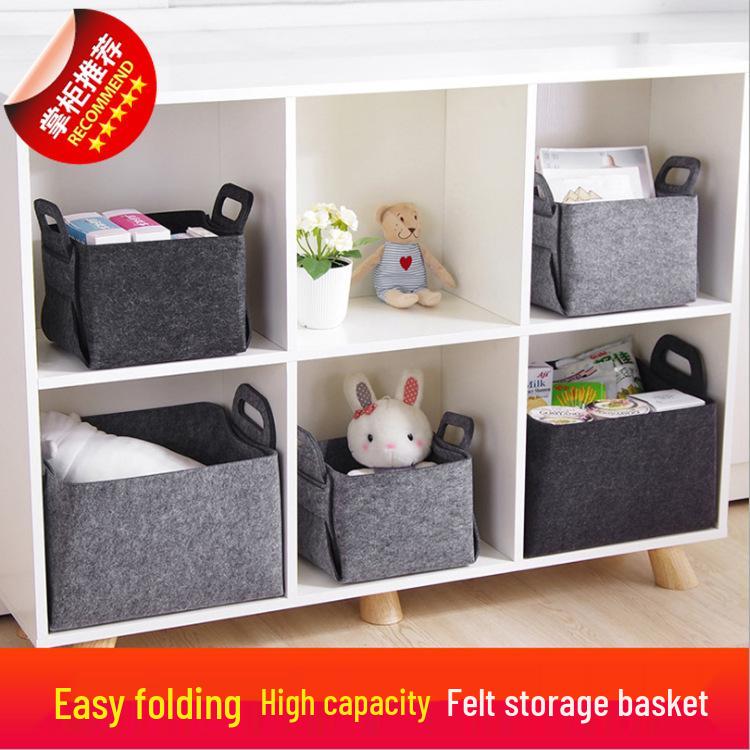 Stor filtförvaringskorg med handtag - Hopfällbar tvätt- och hemorganisatör