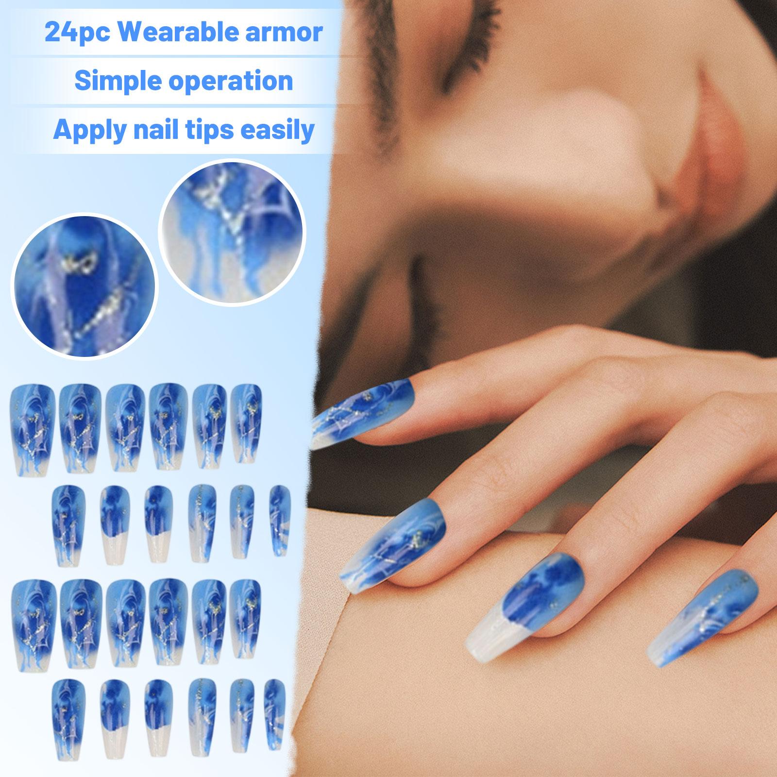 

Heart,shaped Artificial Nails, 24 Pieces Of Press, Nails, Suitable For Women And Girls, 24 Pieces Per Pack ,1ml, One Size