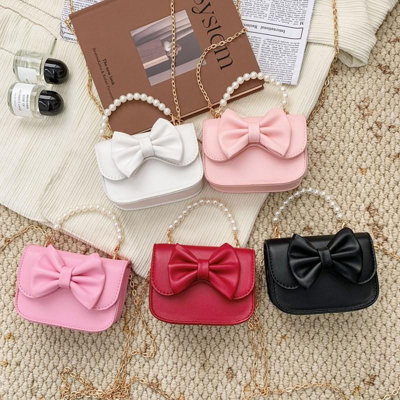 Kid Girl Single Shoulder Bag Pu Material With Stitching Design For Daily Use