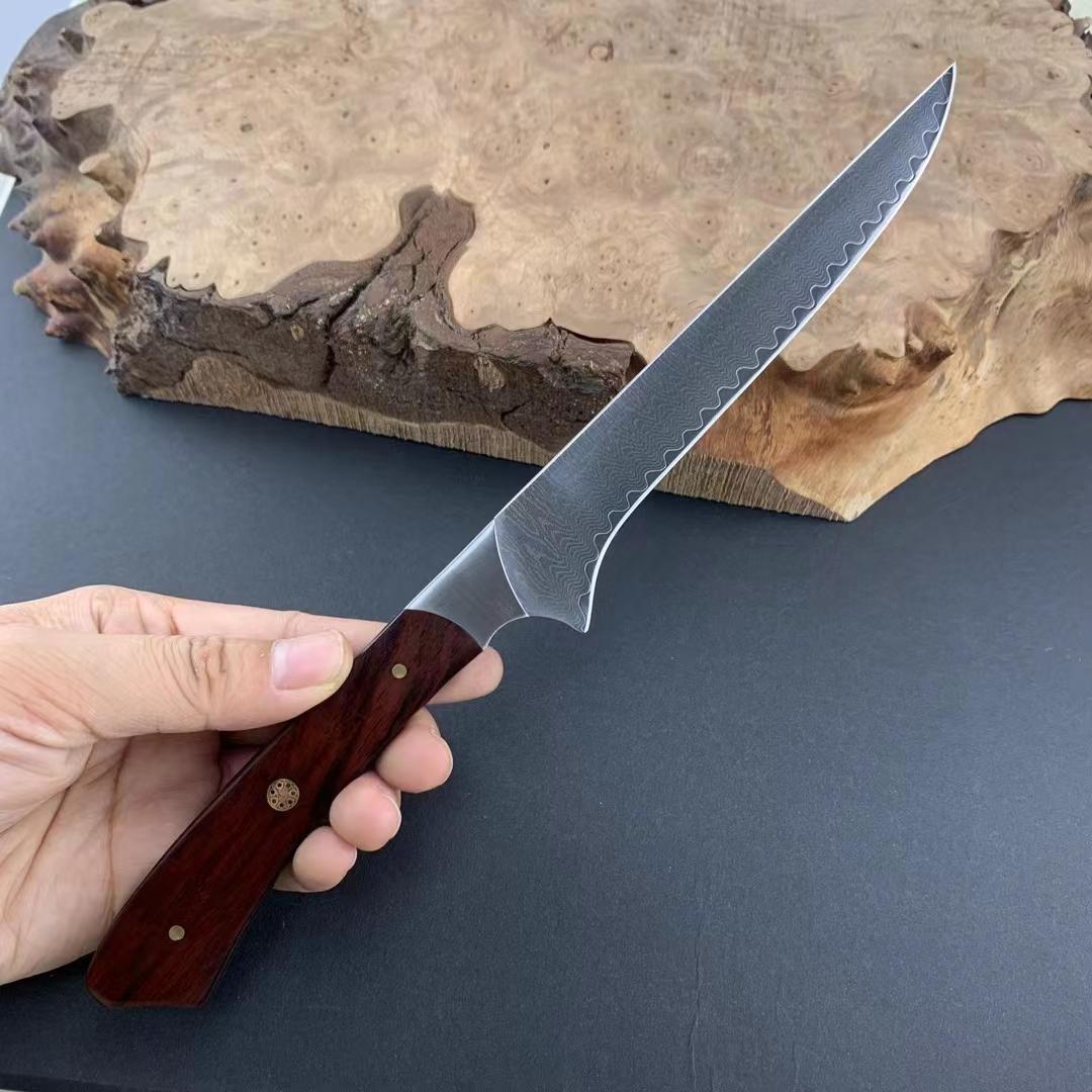 5.5 Inch Boning Knife 67-layers Damascus VG-10 Steel Blade Sharp Cleaver Steak Barbecue Peeling Kitchen Knives Rosewood Handle 5.5 inch