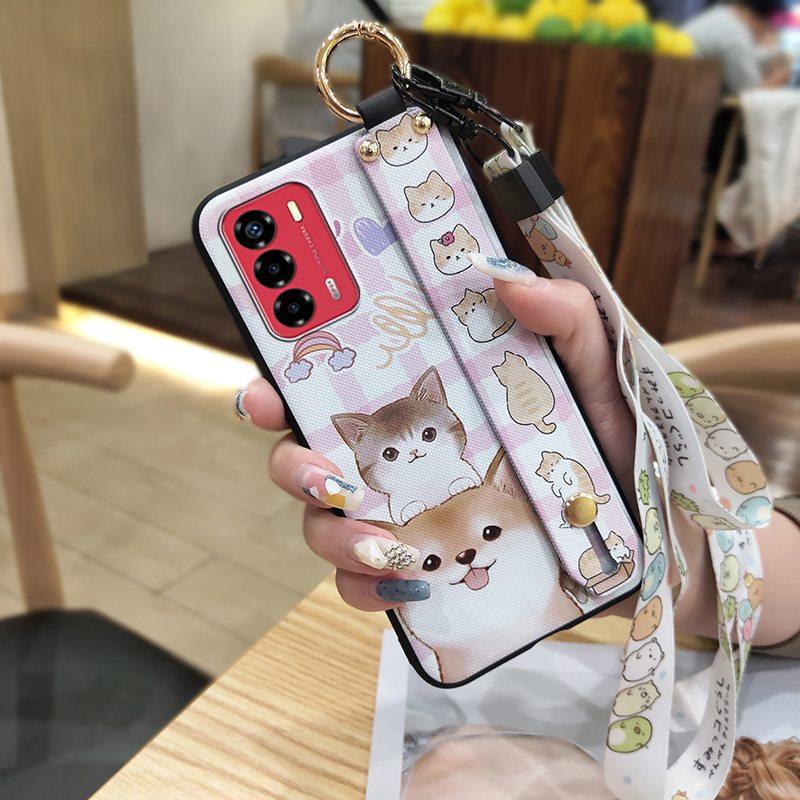 Durable Ring Phone Case For ZTE Blade V40 Vita/A72 Anti-dust Fashion Design Anti-knock Phone Holder Waterproof Wristband