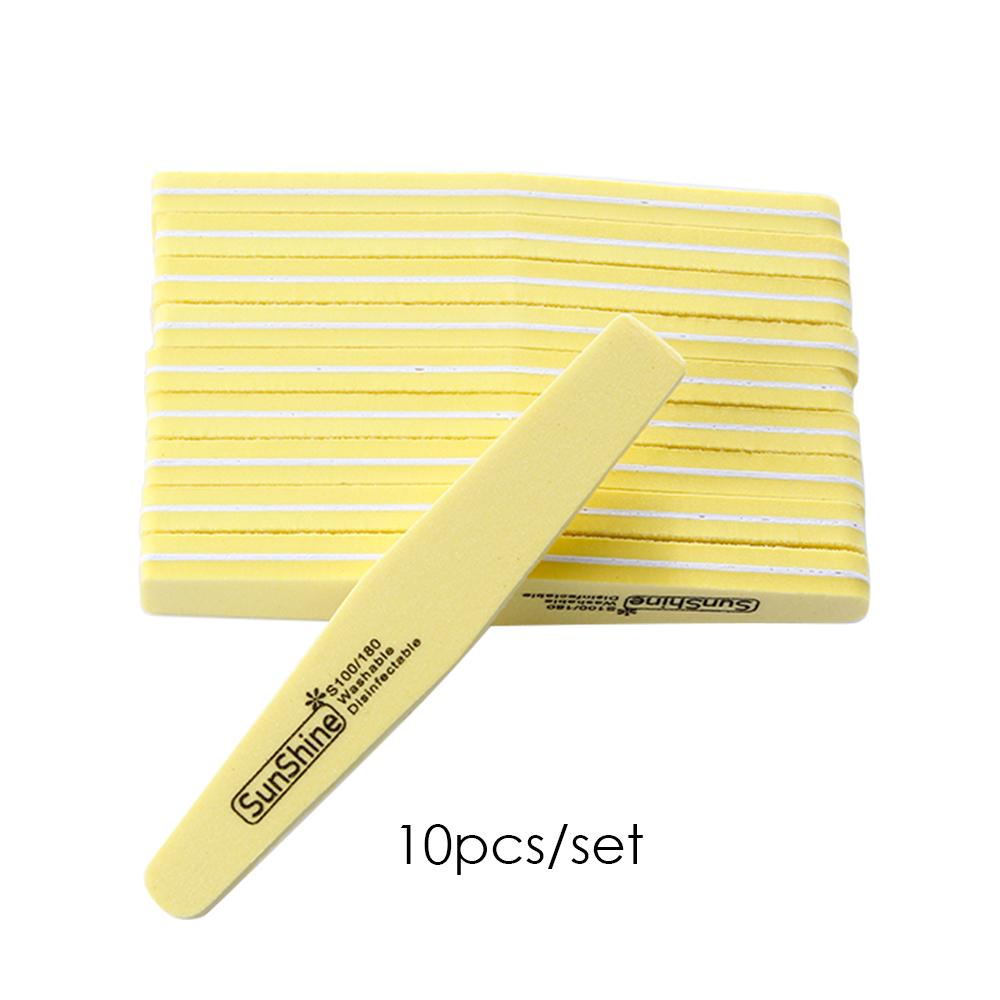 10ks Pilníky na nehty Emery 100/180 Trimmer Buffer lime a ongle Nail Art Oboustranný brusný pilník