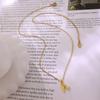 Wind Niche H Letter Lucky Necklace, Titanium Steel Plated 18K Gold Non-Fading Collarbone Chain Jewelry