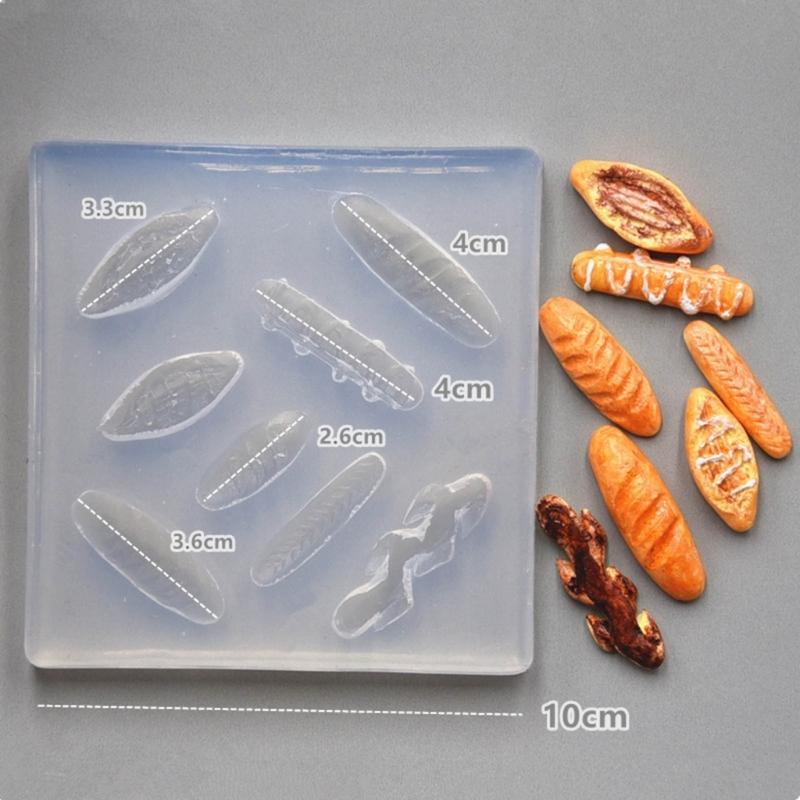Mini Bread Silicone Molds Resin Casting Molds for Food Toy Bread Candy Chocolate Jewellery Accessories Making