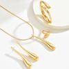 Women's Jewelry Necklace Set Geometric Water Drop Design Glossy Bracelet Ring Premium Earrings Women