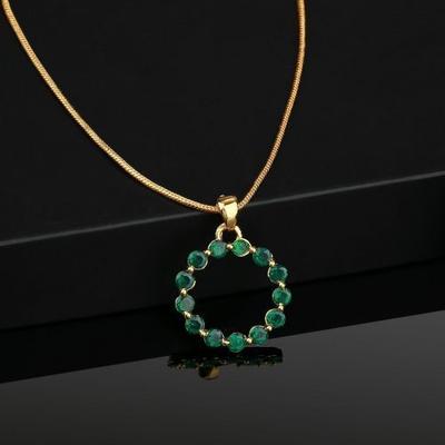 Fashion Gold Plated Candy Pendant for Women with Green Crystals