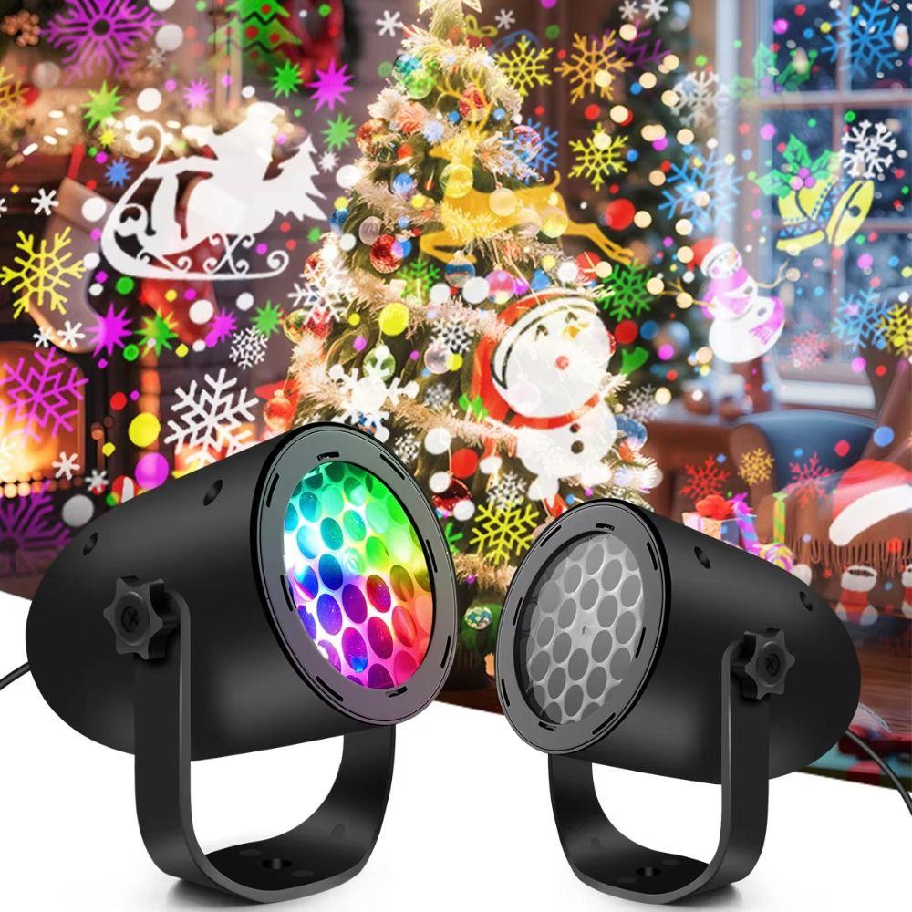 USB Christmas Snowflake Projector Clear Patterns Christmas LED Lights  For Christmas Decorations