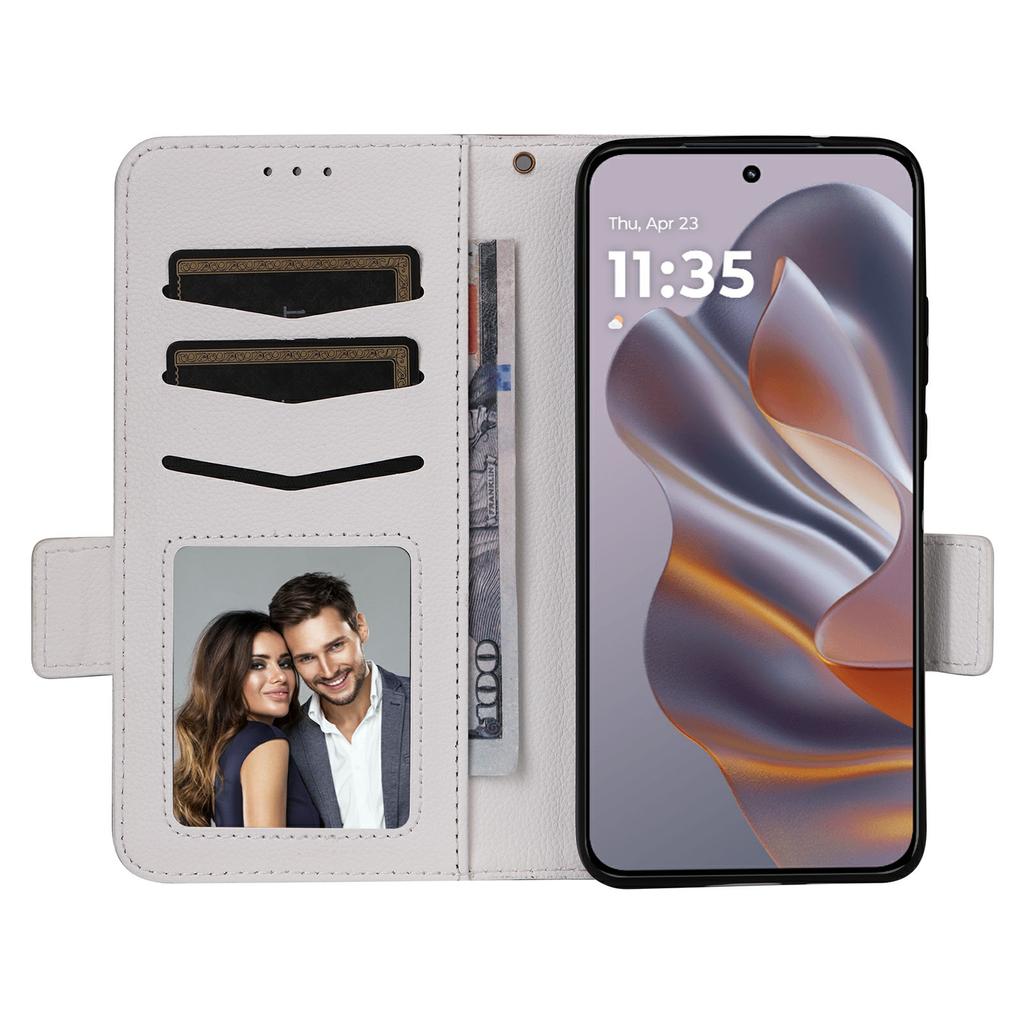 For Motorola Thinkphone 25 5G/Edge 50 Neo 5G/Moto S50 5G Case with Wrist Strap Litchi Texture PU Leather Wallet Phone Cover