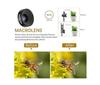 Kit d'objectifs 3 en 1 - Cosulan - Compatible iPhone/Samsung - Grand angle 0,62x - Macro 25x - Fisheye 235°