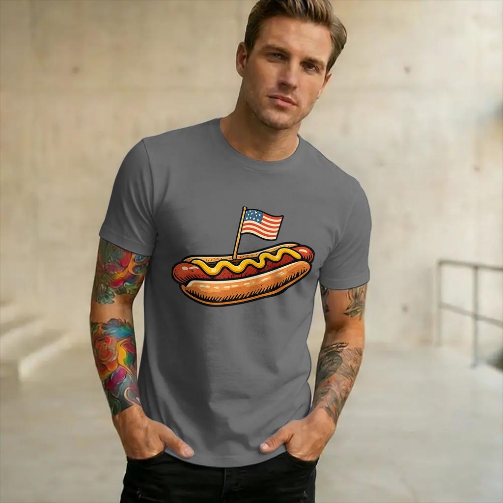 Unisex Wounisex Graphic Printing Hotdog Freedom Dive Funny Hot Dog Tee T Shirt 100 Cotton Tshirts Clothing
