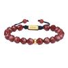 Koai 8mm Jaspe Vermelho Corte Selvagem Amuleto Pedra de Poder Pulseira para Homens