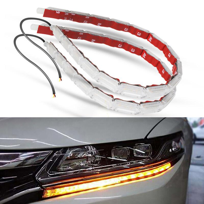 1pair Led Strip Light Car Flowing DRL LED Daytime Running Light Sequential Flexible LED Turn Signal for Car Driving Light
