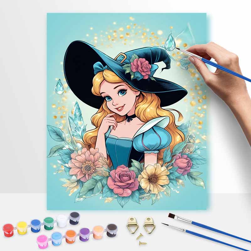 Disney Alice In Wonderland Witch Rose Floral Oil Paint Hand Painting Art Kit. Home Decor Gift