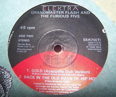 12inch Record GRANDMASTER FLASH & THE FURIOUS FIV - Gold EKR70T Elektra 1988 US Rap & Hip-Hop/R&B Used