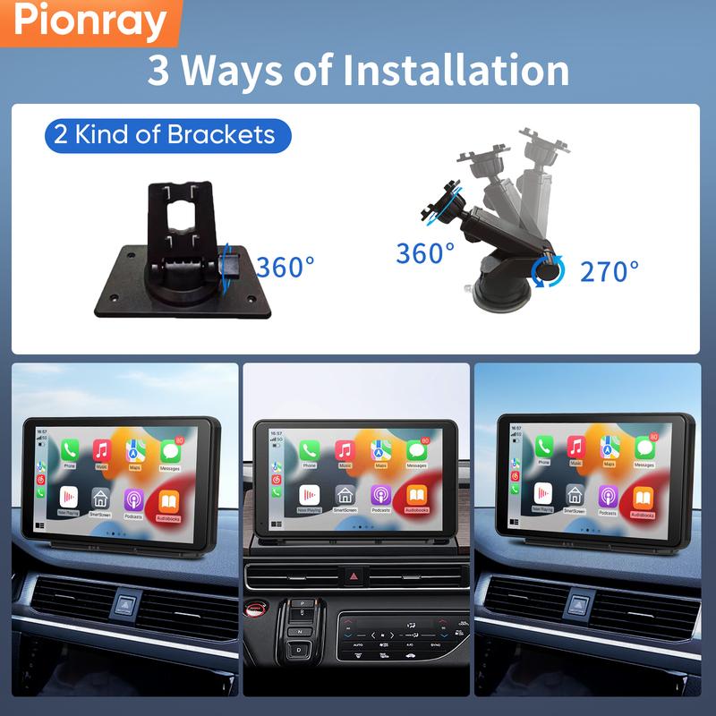 Pionray 7/10 Inches Android Auto Universal Portable CarPlay for Car Screen Car Radio Video Wireless Carplay Screen for Apple