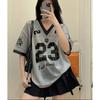 Women's casual sports jerseys, street sportswear, women's retro fashion versatile tops