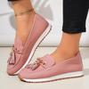 Fashion Fashion Tassel Decoration Slip On Loafers Women 2025 Summer Round Toe Wedge Low Heel Pumps Soft Sole Non Slip Casual Shoes