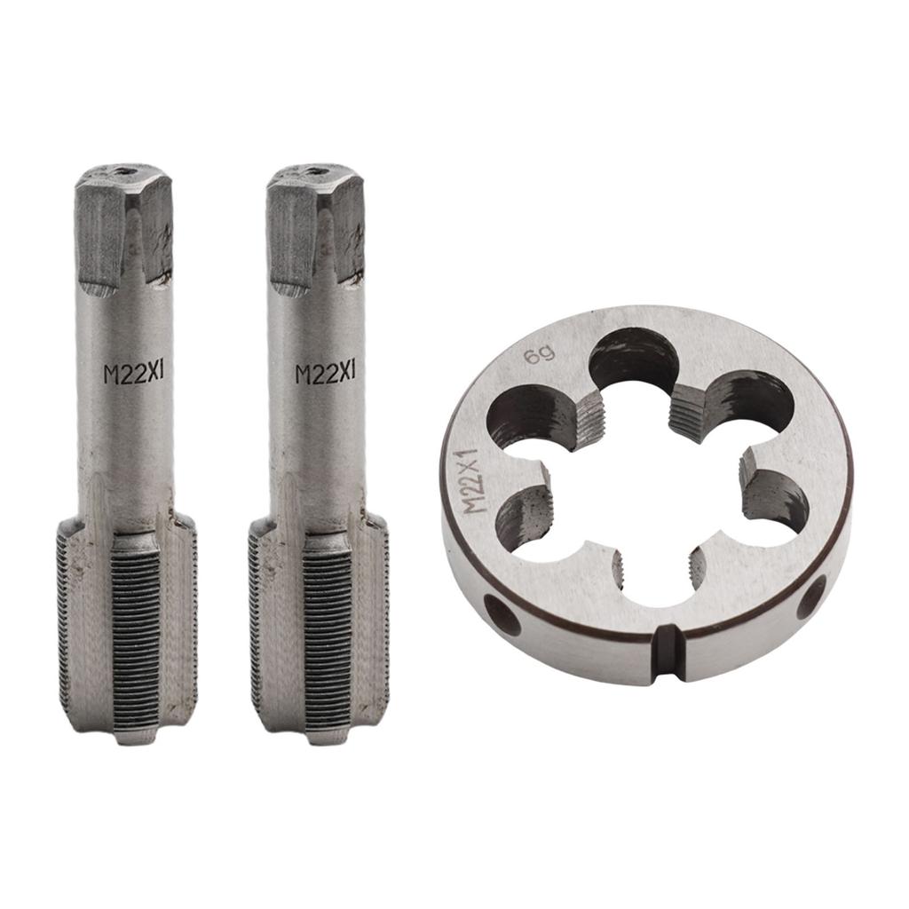 Gwintownik stożkowy i wtykowy HSS M22 x 1 mm i narzynka M22 x 1 mm Gwint metryczny prawy