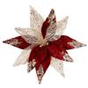 Fleurs de Poinsettia en Tissu à Paillettes de Noël 11 Pouces Grandes Artificielles à Paillettes Ornements d'Arbre de Noël pour Mariage Fête de Fin d'Année
