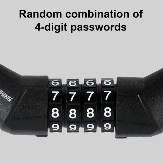 Bike Cable Combination Lock 4-Digit Password Anti-theft Bicycle Lock Cable Lock with Zinc Alloy Core for MTB Road Bike Scooter