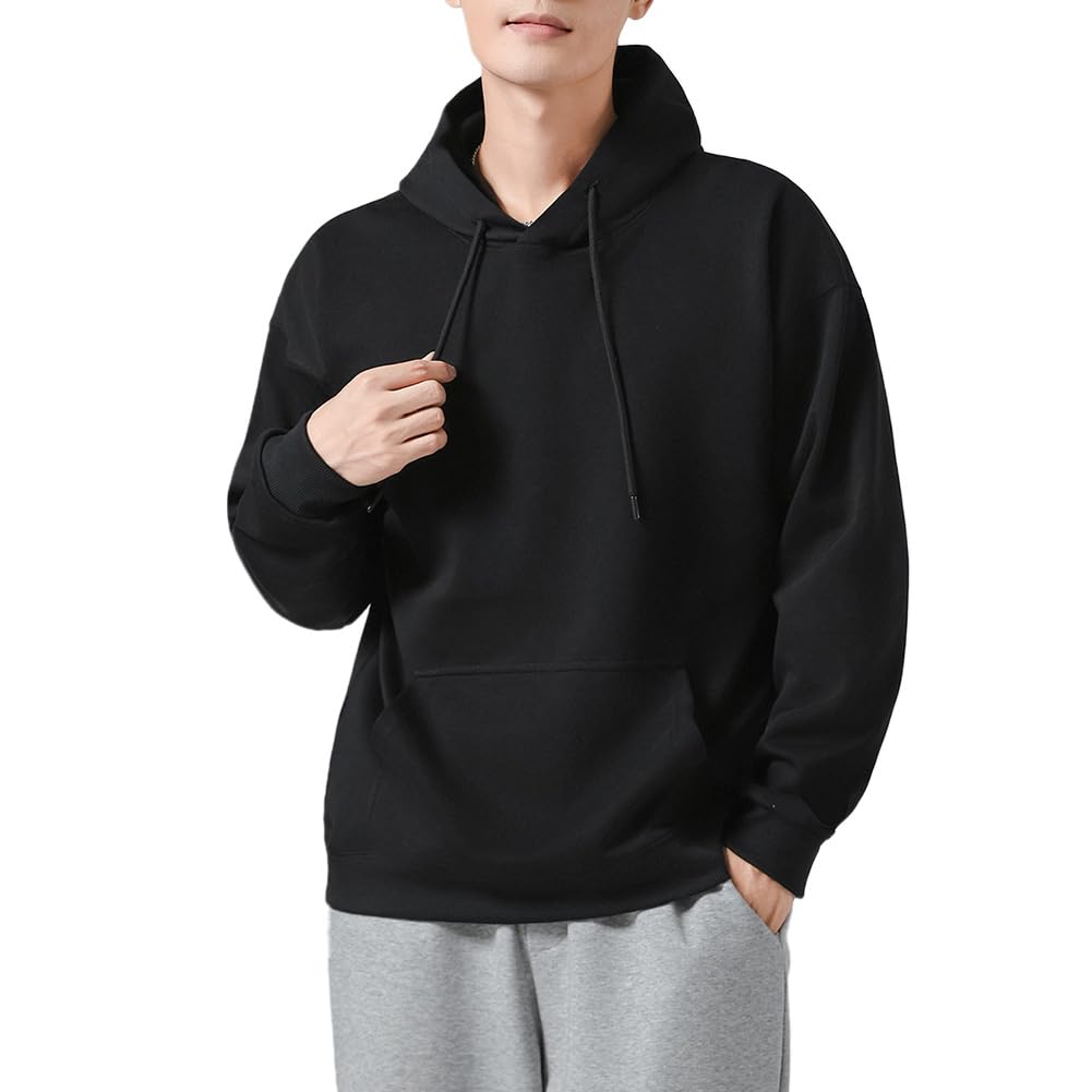 FUZHIHUA Plus Loose Fit Pullover Popular Long Solid Unisex Men's Hoodie, Size, Sweatshirt, Spring/Autumn Clothing, Sleeve, Color, Stylish, Casual,
