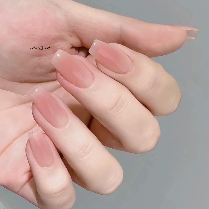 30Pcs Blush Color Press On Nails Removable Wearable Fake Nails Nail Tips for Nail Art Extensions
