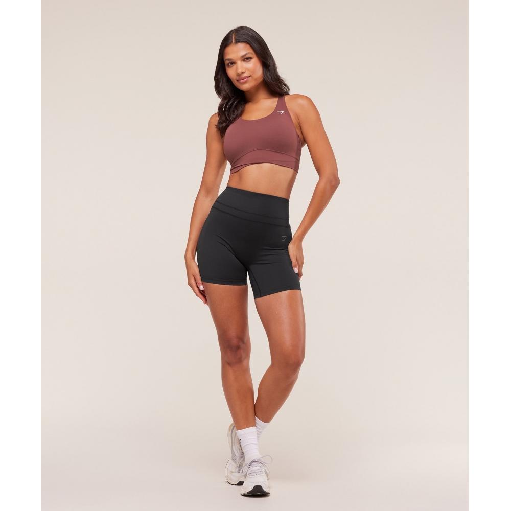 Gymshark Cross Over Sports Bra Burgundy Brown B4b6m Rbqv