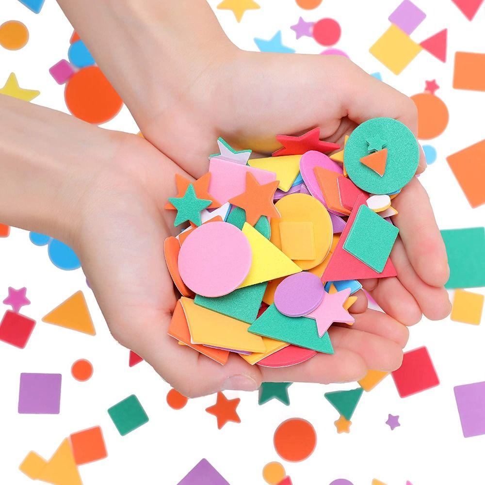1000pcs Geometric Figure Foam EVA Stickers Self-Adhesive Crafts Arts Making  DIY Crafts Arts Making