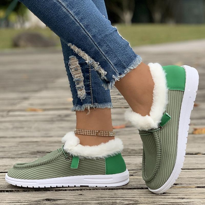 Fashion Women Boots 2025 Boots Female Plus Velvet Thickened Hairy Cotton Shoes Winter Thick Bottom Snow Loafers Woman Zapatos De Mujer