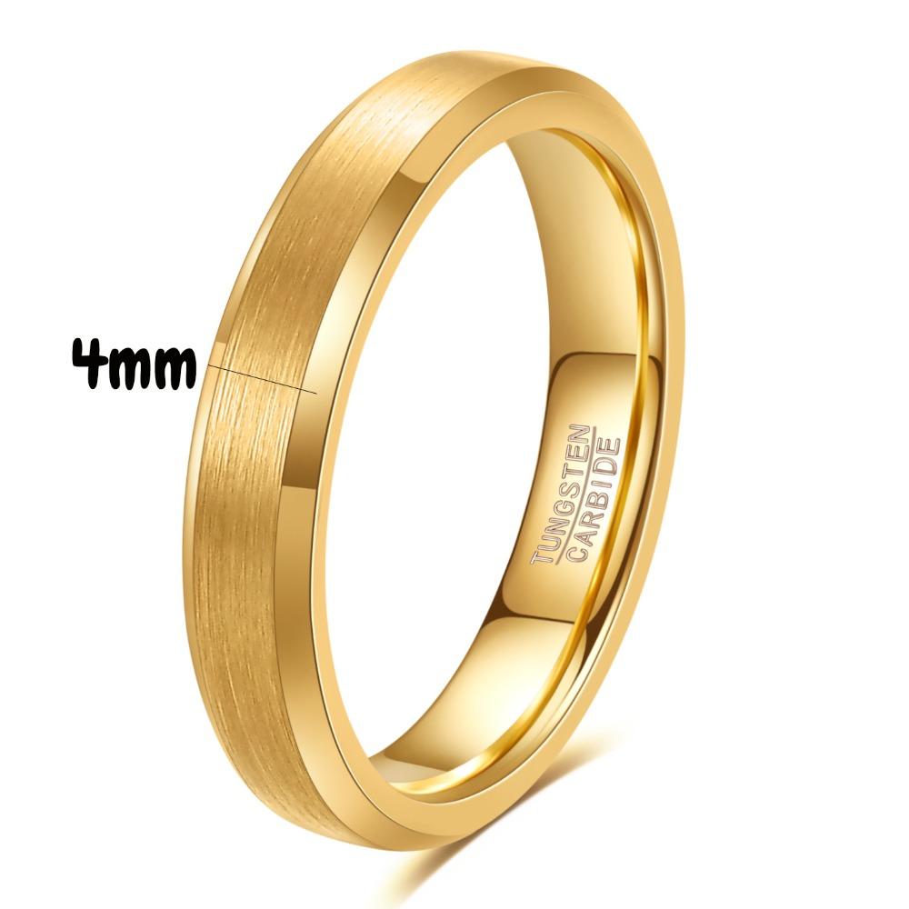 

4 6 8 мм Золото Вольфрамовая сталь Матовая нержавеющая сталь Парное модное кольцо Унисекс Трендовые украшения No. 9
