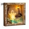 Festive Party Supplies Halloween Lighted Frame Ornaments, Light Up Shadow Box, Warm Cute Decor Atmosphere LED Lights for Home Living Room Bedroom