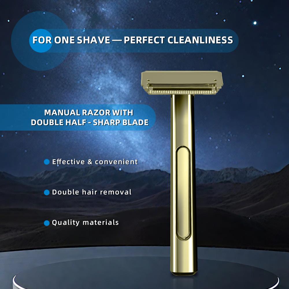 Durable And Safe Jokmae Suspended Blade Thickness Chrome Double-Edged Safety Razor Half Blade Shaver Box For Male Metal Handle Shaving Razor