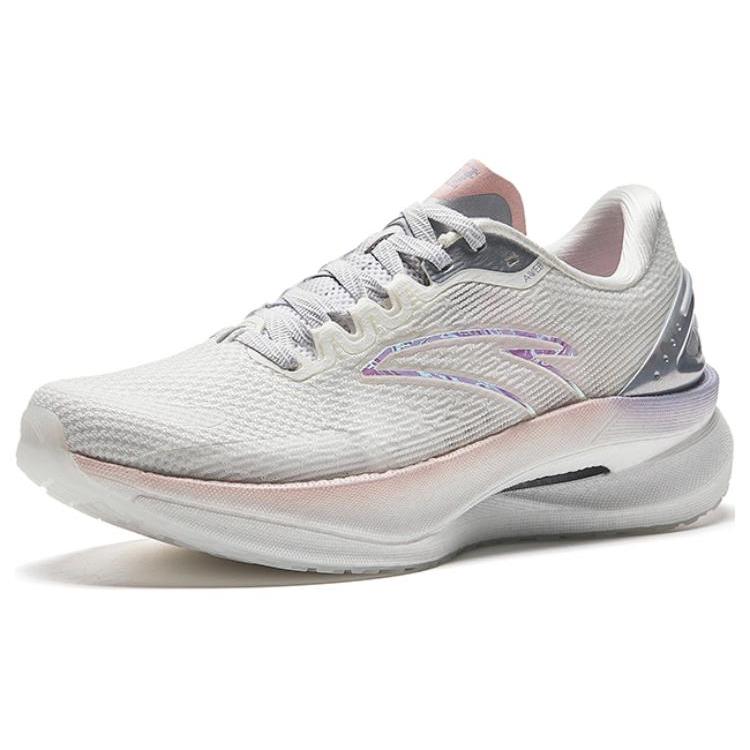 Anta Champion 2 Pro Comfortable Cushioning Slip Resistant Abrasion Resistant Low Top Running Shoes Women's Silver White 122335580S-5